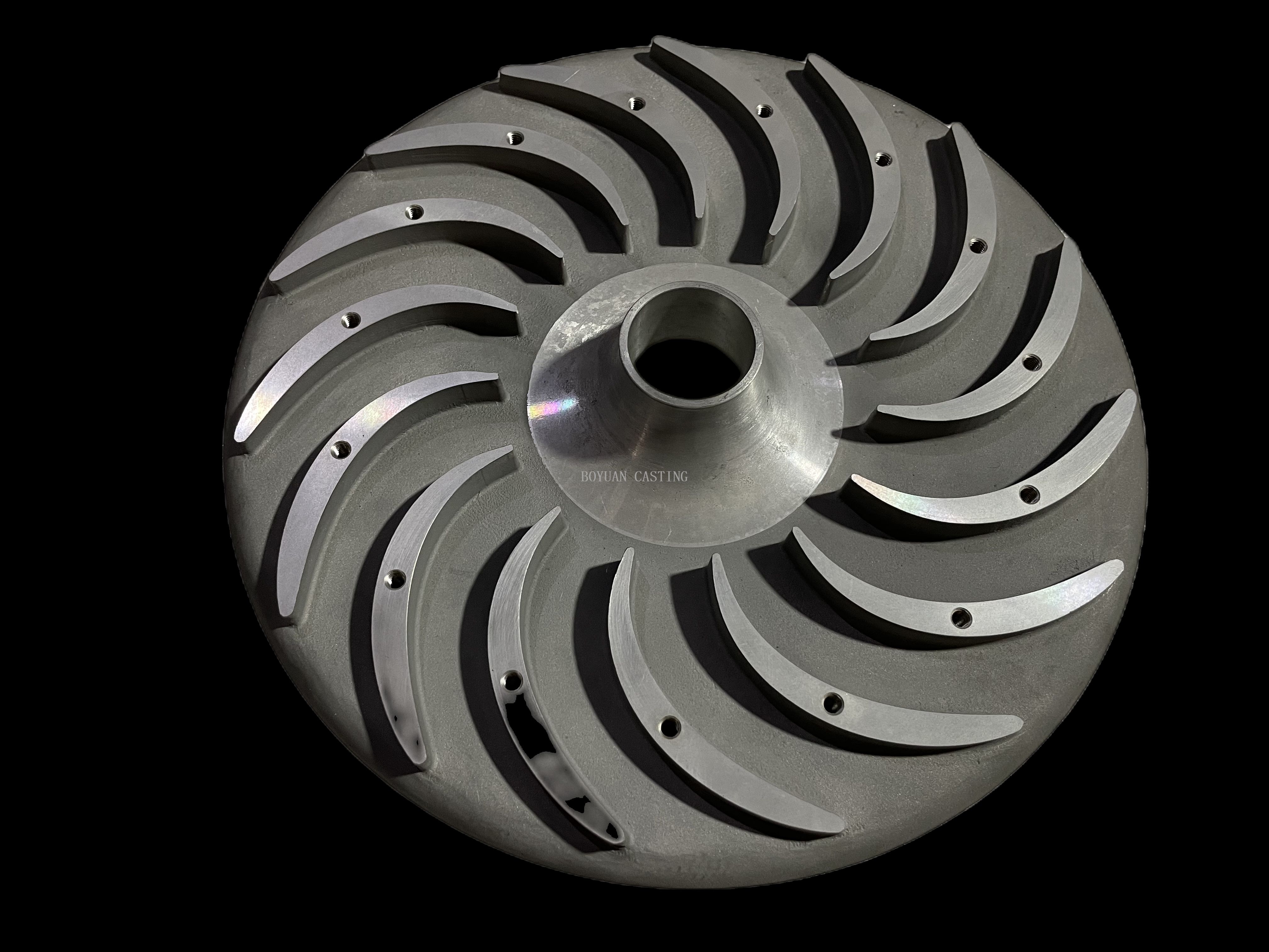 Metal mould low pressure casting aluminum reflux curve front cover used for compressor