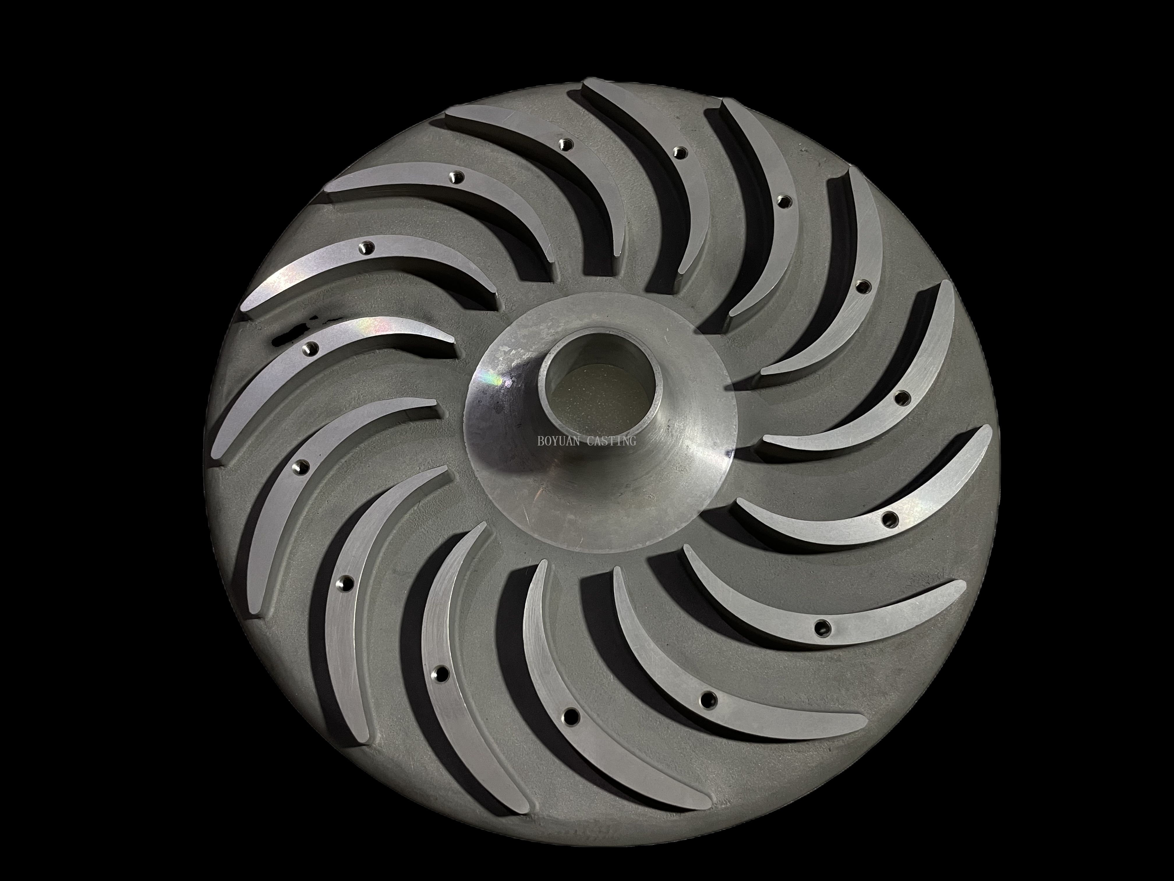 Metal mould low pressure casting aluminum reflux curve front cover used for compressor