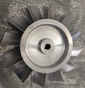 Aluminum blower fan impeller by 5 axis cnc machining center