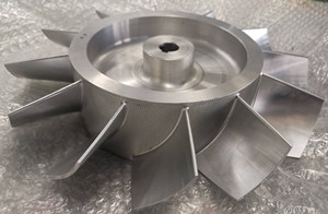 Aluminum blower fan impeller by 5 axis cnc machining center